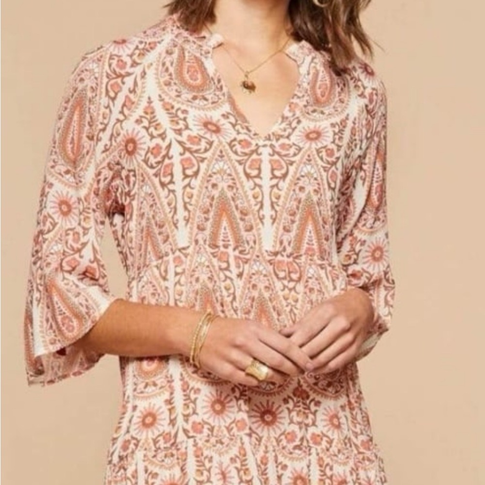 Spartina 449 Maisie Pink House Boho Paisley Dress Sz S